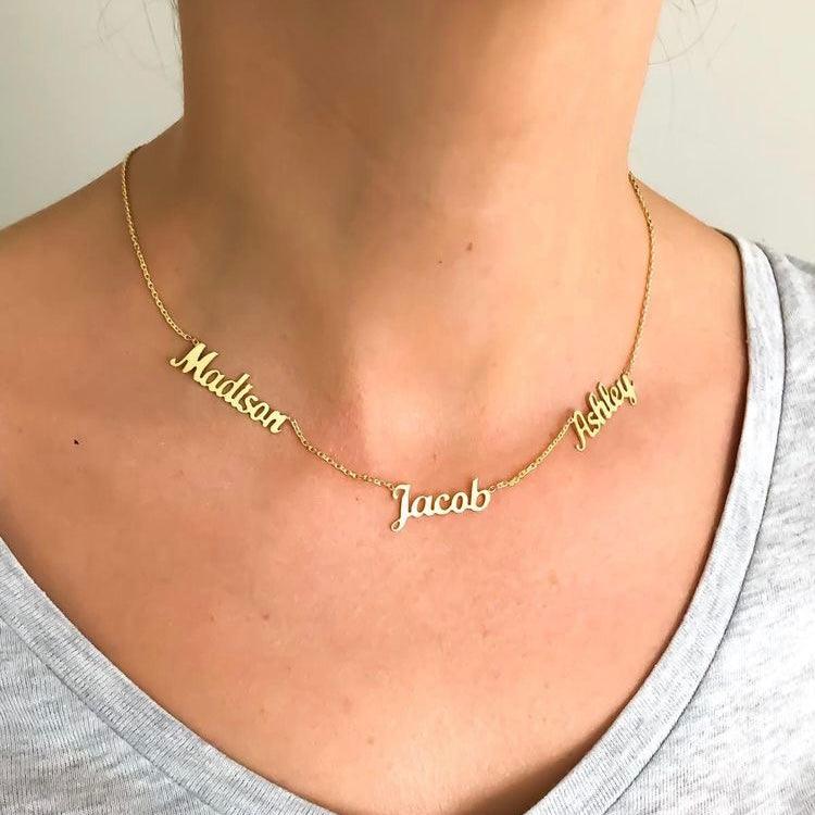 Triple Name Necklace